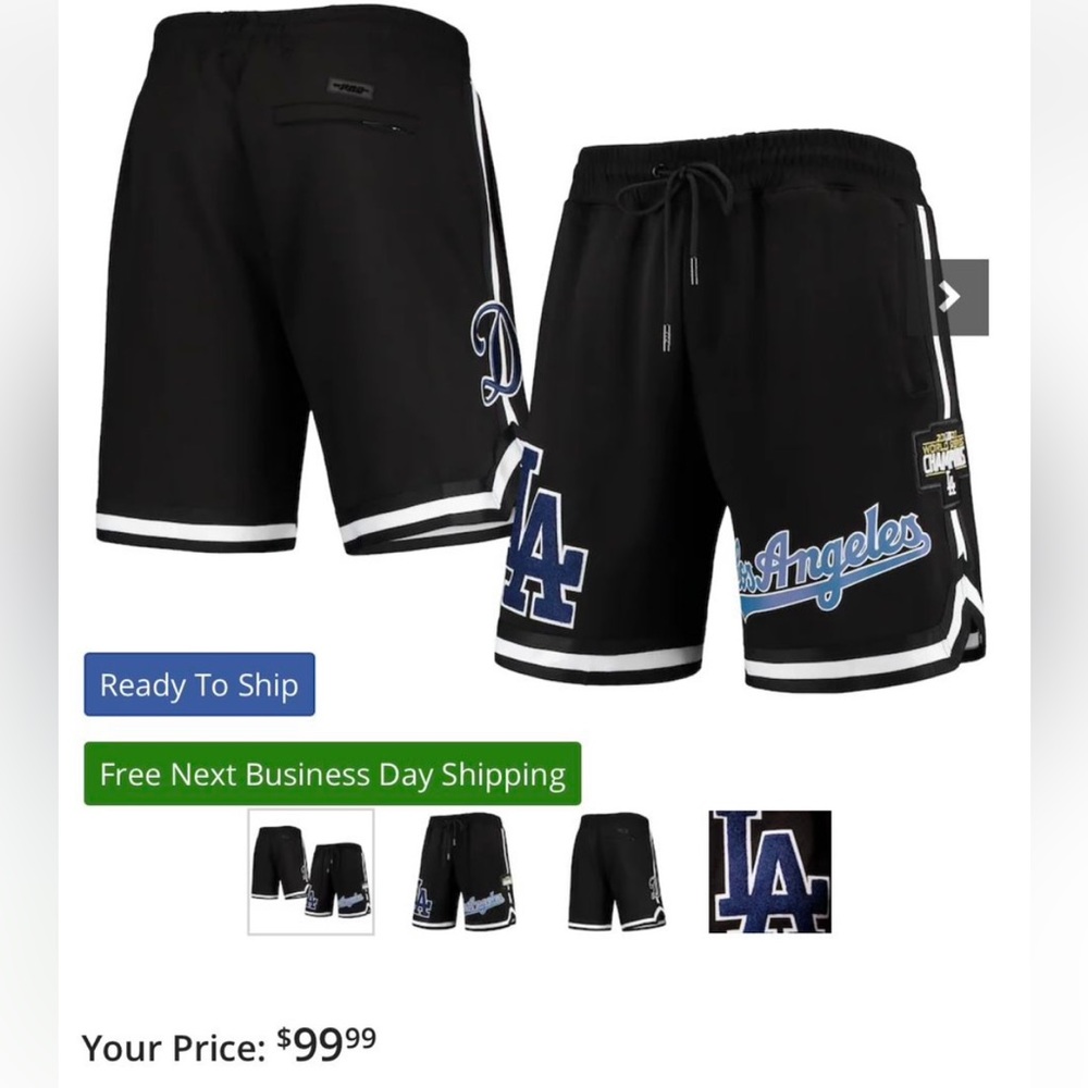 World Series Championship Dodgers shorts